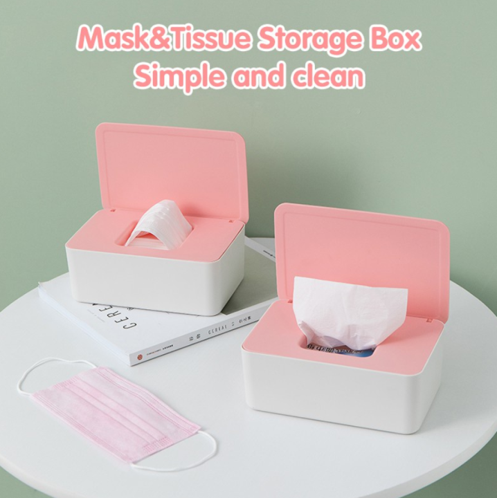 DustProof Tissue Box Face Mask box Wet Wipes Sealed Storage Box Kotak