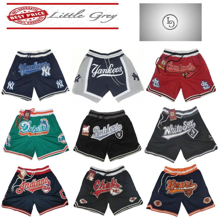 JUST DON NFL SHORTS DOLPHINS/YANKEES/RAIDERS/INDIANS/WHITE SOX FOR