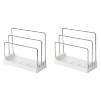 2X Cutting Boards Holder, Organizer Pantry Rack Bakeware Holder Chopping Board Kitchen Countertop Storage White