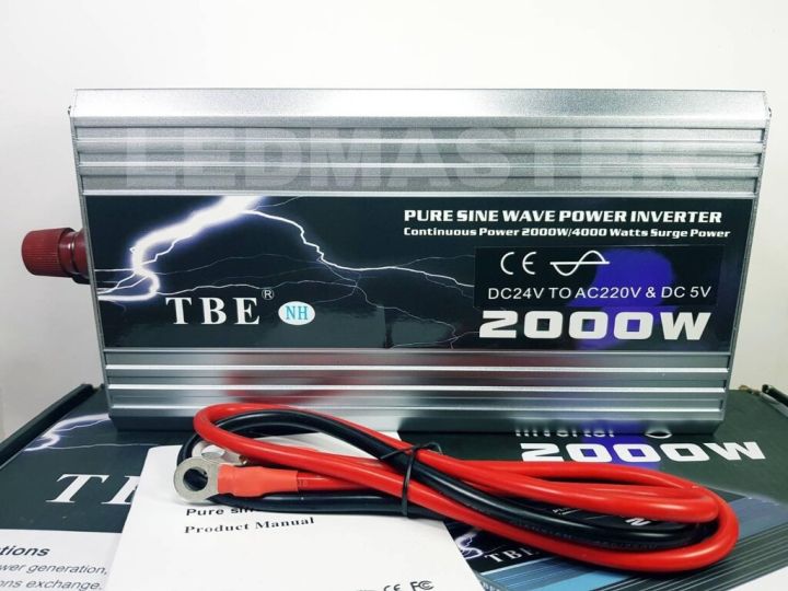 เเท้-100-tbe-pure-sine-wave-power-inverter-24v-2000w-เครื่องแปลงไฟรถเป็นไฟบ้าน-คลื่นกระเเสไฟนิ่ง-dc-24-v-to-ac-220v-อินเวอร์เตอร์หรือหม้อแปลงไฟ-ใช้สำหรับเเปลงไฟแบตเป็นไฟบ้าน-คอมพิวเตอร์-เครื่องใช้ไฟฟ้