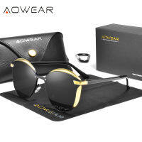 Aowear แมวตาวินเทจผู้หญิงแว่นกันแดดสุภาพสตรีกระจกโพลาไรซ์แว่นกันแดดออกแบบหรูหรา CATEYE อาทิตย์แว่นตา rinette de soleil.