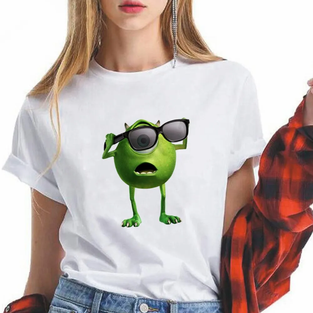 Preppy Style Soft Girl Aesthetic Clothes Disney Monsters University Funny  Oversize T Shirt Women Summer Short Sleeve Ropa Mujer | Lazada PH
