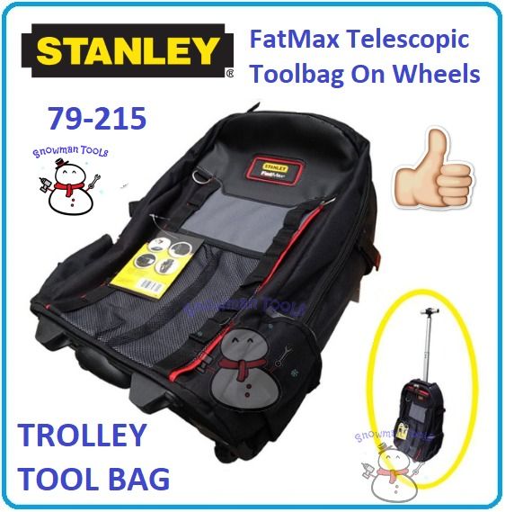 STANLEY FATMAX Open Mouth Rolling Rigid Tool Bag Trolley, Multi-Pockets  Storage Organiser, FMST1-80148, Black - Amazon.com