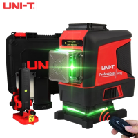 UNI-T ระดับเลเซอร์สีเขียว3D 12 16เส้น360แนวนอนแนวตั้งปรับระดับเองข้ามการควบคุมระยะไกล LM576LD มืออาชีพ