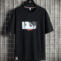 Summer Animation Girl Eyes Print T-shirts Men Short Sleeve Oversized Cotton Tshirt Male Harajuku Tops Tees Big Size 6XL 7XL 8XL