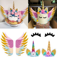 Rainbow Unicorn เค้ก Topper เด็กสาววันเกิด DIY ตกแต่ง Baby Shower Favors Unicorn Theme Party Supplies-rangse22