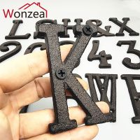 【LZ】☞  Metal Cast Iron House Numbers And Letters Sign Door Plate 3D 0-9 A-Z Cafe Wall Courtyard Decor Creative Address Door Numbers