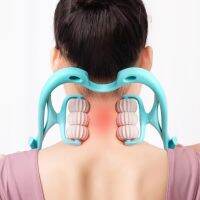 ♗♠▲ 6-Wheel Cervical Spine Massage Roller Office Manual Multi-Function Relief Back Waist Shoulder Neck Clip Sports Equipment