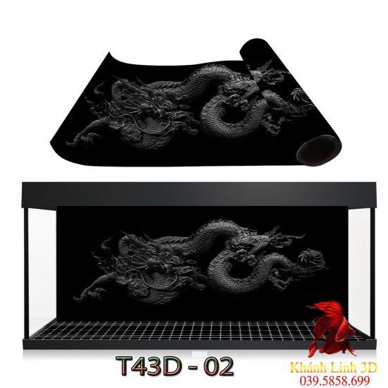 Tranh 3d dán bể cá mẫu tranh rồng nền đen trang trí hồ cá siêu đẹp - ảnh sản phẩm 1