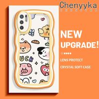 เคส Chenyyka สำหรับ Xiaomi POCO M3 Pro 4G M3 Pro 5G Redmi Note 10 5G Note 10T เคสรูปแบบสัตว์การ์ตูนน่ารักลายคลื่นเคสโทรศัพท์แบบใสขอบซิลิโคนนิ่มกันกระแทกง่ายป้องกันเลนส์กล้องเคสใส