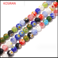 KONSIRAN 3 Strands About 144pcs ลูกบอลกลมกลม ลูกปัดกลมกลม 8mm คะ กระจกสำหรับผู้หญิง ลูกปัดแก้วลูกปัด ลูกปัดกลมกลม สีผสมกัน ลูกปัดสเปเซอร์ ทำเครื่องประดับ DIY