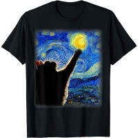 Baju Anak Van Gogh Starry Night เสื้อยืดลําลอง แขนสั้น คอกลม พิมพ์ลายแมว เหมาะกับของขวัญ แฟชั่นสําหรับผู้ชาย ผู้หญิง แบรนด์พรีเมี่ยม oversize