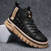 2023 New Men Comfortable Sneakers Waterproof Outdoor Casual Shoes Tooling Motorcycle Boots Non-Leather Shoes for Men Non-Slip