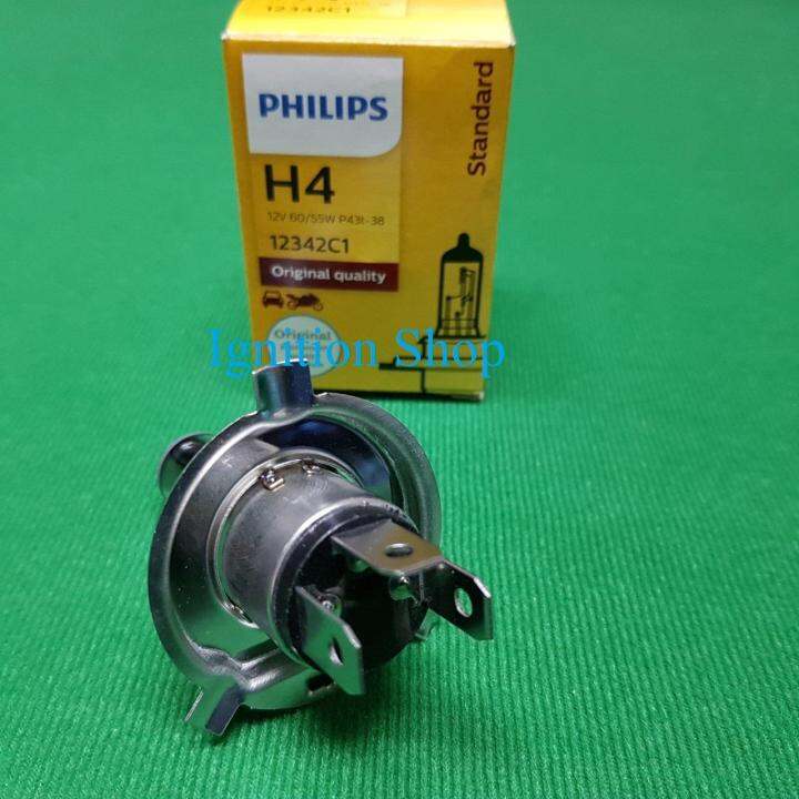 หลอดไฟหน้า-h4-philips-60-55w-p43t-38-12342c1-จำนวน-1-หลอด