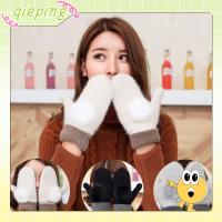 QIEPING Accessories Winter Warm Wool Mittens Cashmere Blend Women Gloves Fur Ball