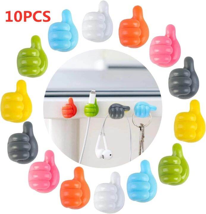 1-4-10pcs-silicone-thumb-wall-hook-cable-management-wire-organizer-clips-wall-hooks-hanger-storage-holder-for-kitchen-bathroom