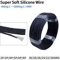 (Allen Materials) สายทองแดงซิลิโคน2P 3P 4P 5P 6P 8P Super Soft Multi-Core Pins Parallel 30 - 20AWG สายเคเบิลต่อขยายทนอุณหภูมิสูง