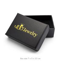 555jewelry กล่องเครื่องประดับ ลายหนัง ฝาครอบ กล่องใส่แหวน จี้ ต่างหู สร้อยคอ สร้อยข้อมือ ขนาด 7x5 ซม. รุ่น 555BOX01