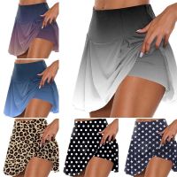 【hot sale】✳ C04 2022 Women Sports Dance Fitness Quick Drying Printed Female Tennis Running Skort Skirt Plus Size Active Athletic Yoga Skirts S-5XL