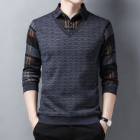 Fashion Autumn Winter Sweater Men Soft Warm Knitwear Chenille Pullover Plaid Jerseys Casual Men Clothing Y400