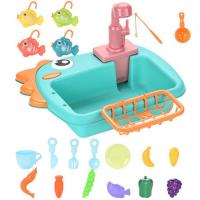 Kitchen Toy Sink Simulation Electric Dish Wash Sink Pretend Play Food Educational House Play Housework Kids Gift Kitchen Toy Set stylish