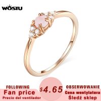 【✱2023 HOT✱】 suncila Wostu แหวนเซอร์คอนโอปอลสีชมพู100% 925เงินสเตอร์ลิงแหวนคริสตัลทองคำสีกุหลาบหรูหราสำหรับผู้หญิง Cqr534เครื่องประดับงานแต่งงาน