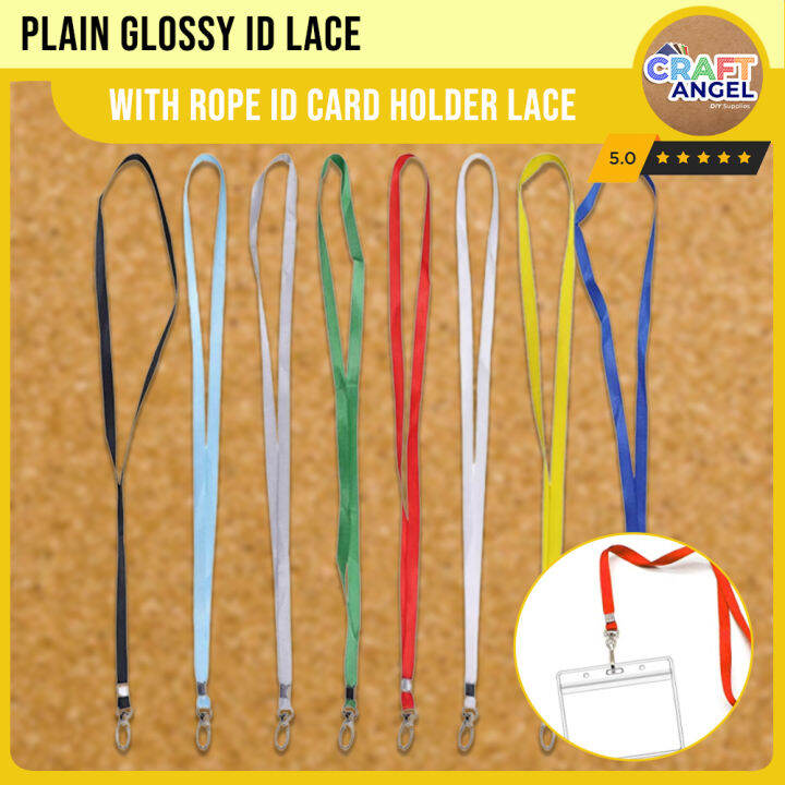 Plain Glossy ID Lace ID Lanyard with Rope ID Card Holder Lace | Lazada PH