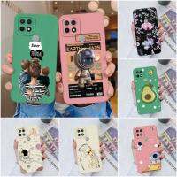 เคสสำหรับ A15 Oppo A35 A15s 15ป้องกันหรูหราแบบนิ่มที่เป็นซิลิโคนเหลว TPU สี่เหลี่ยมกันกระแทกฝาครอบโทรศัพท์นักบินอวกาศอะโวคาโดสำหรับ Oppo A 15 S A 35 Capa Funda Coque Bumper