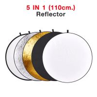 Reflector 5 IN 1 (110cm) Multi Functional Photo Studio Collapsible Light Reflector รีเฟค