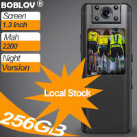 Boblov A22 กล้องตำรวจแอ็กชันกีฬาขนาดเล็กที่สวมใส่ Body Mini Worn Police Camera HD 1080P 128GB 2200MAH Night Version DVR Video Recorder DVR Video Recorder  Motorcycle/Bike Dash Cam For Vlogging