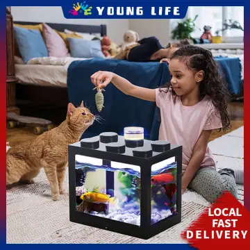 AQUARIUM FISH TANK 2.5 & 5 GALLON BY BCONNECTED / GLASS TANK WITH