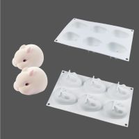 High-End Stereo Bunny Mousse Mold 6 Even Little Bunny Rabbit Pudding Jelly Cake Dessert Silicone Mold 3d