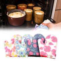 Non-Slip Silicone Cotton Double-Layer Heat Resistant Gloves for Kitchen Potholders  Mitts   Cozies