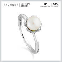 Gemondo แหวนมุก (Pearl) เงินแท้ 925 ดีไซน์ทรงใบกิงโกะ (Ginkgo Leaf)