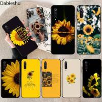 Beautiful yellow flower sunflower Silicone Black Phone Case for Xiaomi Mi Note 10 Lite Mi 9T Pro xiaomi 10 10 CC9 Pro 9SE Electrical Safety