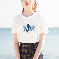 【New】เสื้อยืดแขนสั้นพิมพ์ลาย The Little Mermaid สำหรับคู่รักชายหญิงสไตล์เดียวกัน