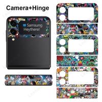 hot【DT】 Cartoon   Hinge for Z Flip 4 3 Protector Film Cover Flip4 Flip3 5G Wrap Colorful Sticker