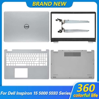 ใหม่สำหรับ Inspiron บานพับฝาปิดโน้ตบุคฝาหลัง15 5000 5593หน้าจอ LCD สำหรับแล็ปท็อปที่วางฝ่ามือเคสด้านล่างฝาครอบด้านบน032TJM J76 0V5JHC