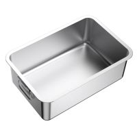 Stainless Steel Litter Box for Rabbits and Rabbit Odor Control, Non Stick Surface, (24 inch x 16 inch x 4 inch)