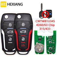 HE Xiang รถรีโมทคอนล Key Fit สำหรับ Ford Edge F Series Focus Lincoln Mercury 315433MHz CWTWB1U331 4D63Chip อัพเกรด Flip Key