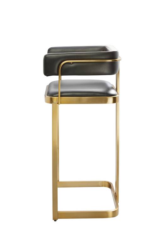 modernform-เก้าอี้บาร์สตูล-matey-ritz-ขาสแตนเลส-สีทอง-เบาะ-pvc-สีเทาดำ