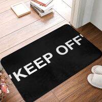 KEEP OFF LOGO - WHITE Doormat Rugs Carpet Mats Footpad Polyester Non-slip Washable Front Room Corridor Kitchen Bedroom Balcony