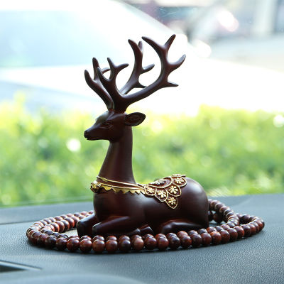 Car Car Accessories Ornament Decoration All The Way Safe Deer Creative Personality Safe Wooden High-End Mens Elegant
