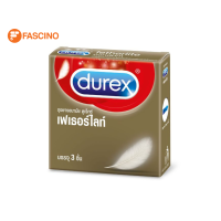 Durex Fetherlite ถุงยางอนามัย เฟเธอร์ไลท์ ขนาด 52.5 มม. (บรรจุ 3 ชิ้น) ถุงยางแบบบาง เพิ่มความแนบชิด