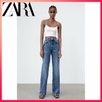 Zara ใหม่ กางเกงยีน ขากว้าง เอวสูง ทรงหลวม ทรงตรง