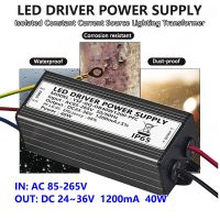 1200mA 40W LED Light Transformer 85-265V AC to DC 24-36V Waterproof IP65 Aluminum Isolated Constant Current Driver Power Supply Adhesives  Tape