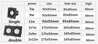 Hot Led Spotlight โคมไฟเพดาน LED COB Downlight หรี่แสงได้220V 110V เดี่ยวคู่สแควร์ Led Spot Light