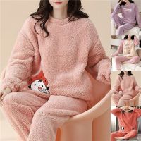 Autumn Winter Sleepwear Flannel Thick Warm Pajamas For Women Long Sleeve Homewear Suit Night Clothes Pajamas Female Winter New