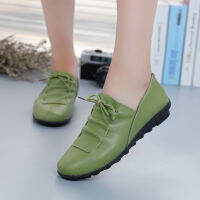 2021Woman Genuine Leather Shoes Office Walking Casual shoes Girls Green Loafers Slip On BallCalzado casual de mujer