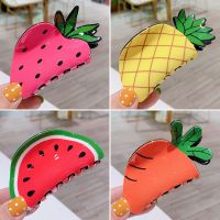 Handmade Fruit Shape Girls Fashion Hair Claws Watermelon Cute Ponytail Clip Headpiece Strawberry Catch Pineapple